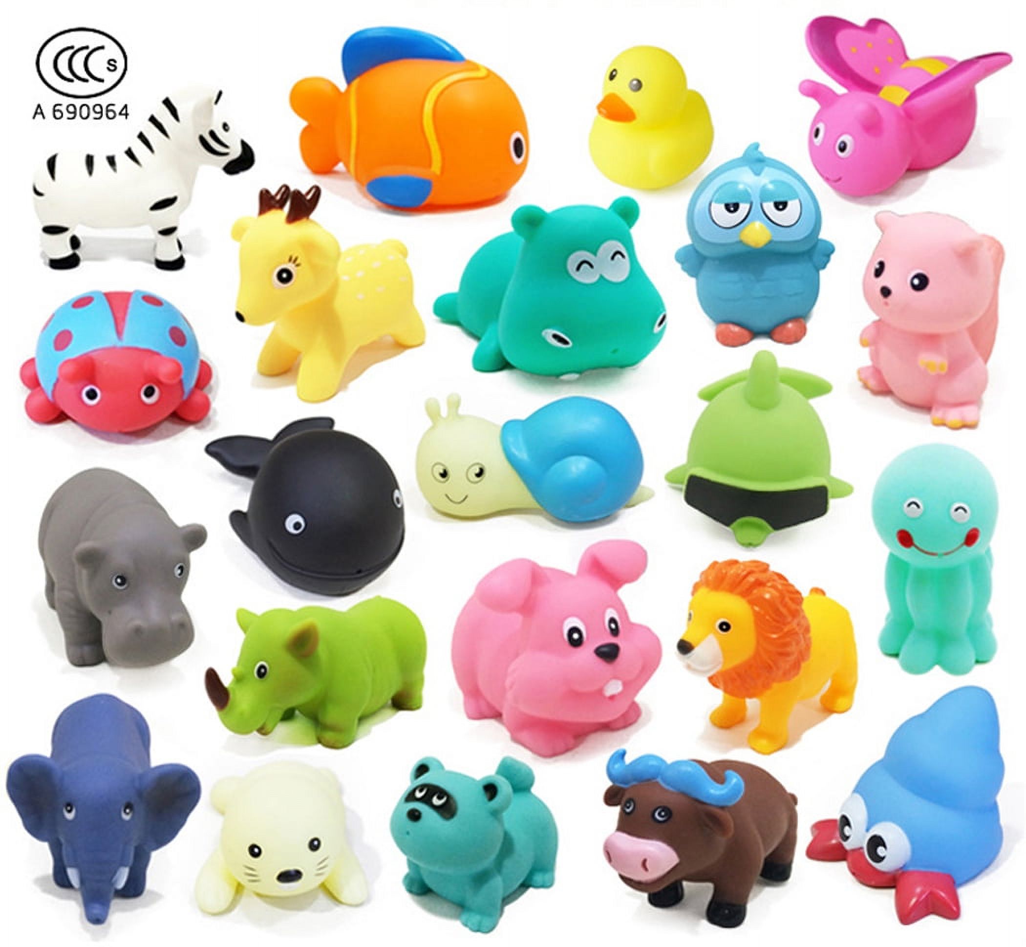13Pcs Cute Baby Bath Toy Environmental Animal Toy Set Children's Shower Toy  with Sound Birthday Christmas Gift for Kids